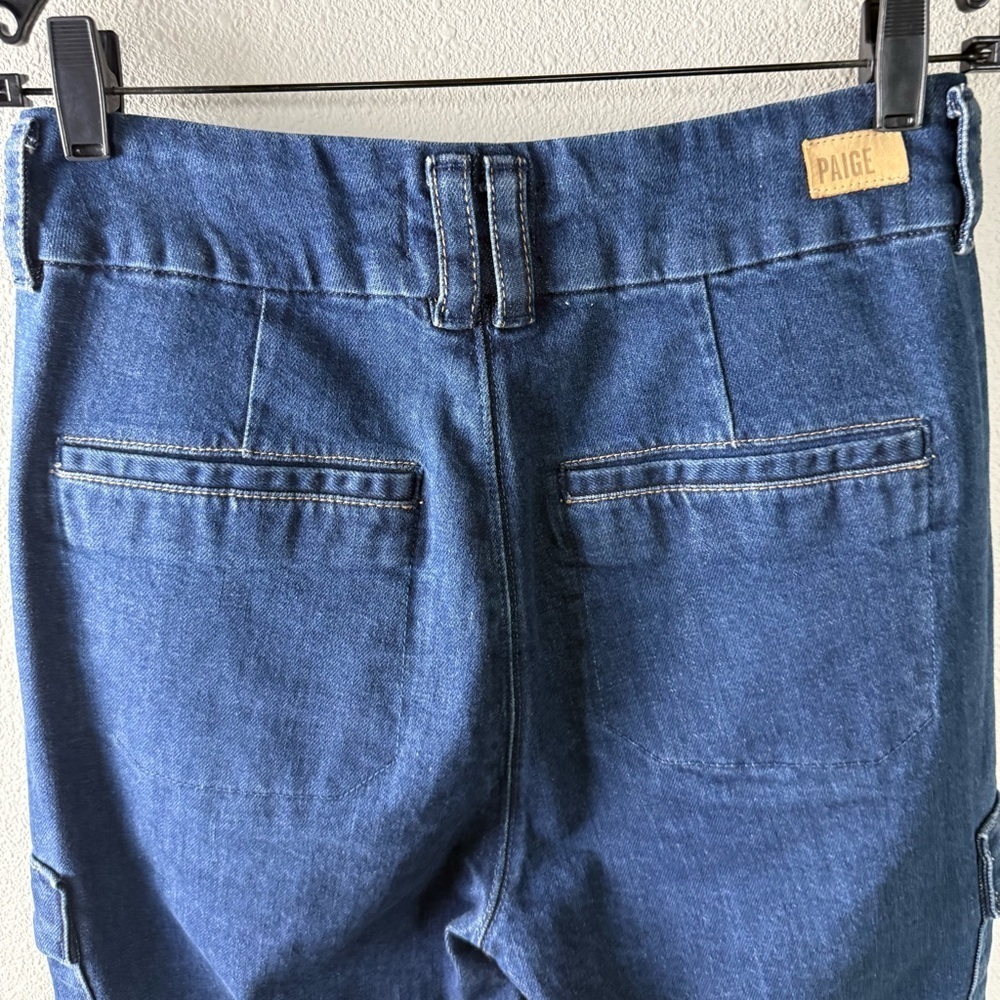 PAIGE Women's Dion W/Cargo Pockets High Rise Utility Jeans Denim Gracie Lou - Picture 13 of 16